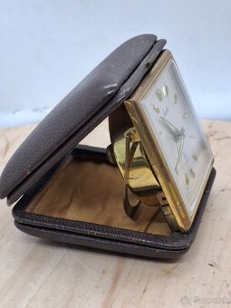 Predám funkčný cestovný budík Mauthe 8 day 7 rubis jewels - 3