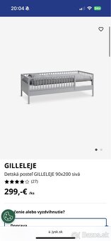 postel GILLELEJE jysk drevena biela masiv + rošt jysk 90x200 - 3