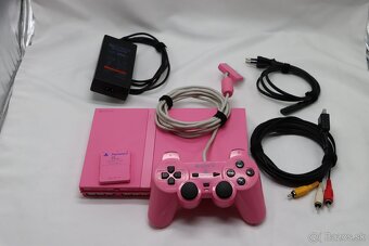 PS2 Slim Pink SCPH-77004 + originál ružový set - 3