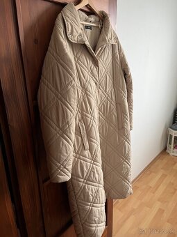 F&F oversize dlhá bunda smotanová č. 46 - 3
