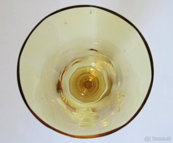 Starožitný pohár ručne maľovaný žltý - 3