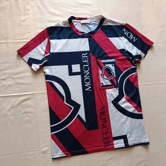 Rare moncler tričko s potlačou s prímesou hodvábu M - 3