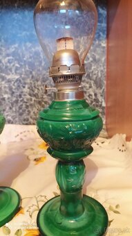 Malachitová petrolejová lampa - 3