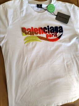 Tricko Balenciaga biele chlpaty napis - 3