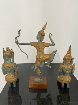 3 THAJSKÉ BRONZOVÉ SOŠKY PRINC RAMA + ANJELI TEPPHANOM - 3