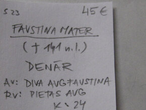 Rím, Faustina Mater ( + 141 ), denár - originál - 3