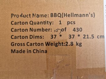 Prenosný gril BBQ Hellmanns - nový - 3