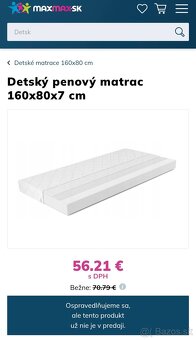 Detský penový matrac 160x80x7cm v ponuke už len 1ks - 3