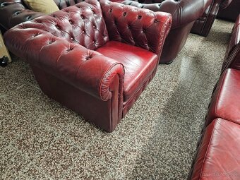 CHESTERFIELD ŠTÝL,KOŽENÁ SEDAČKA 3+2+1,NEROZŤAHOVACIA - 3