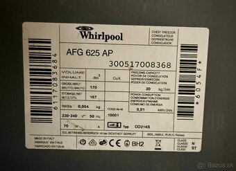 Predám Whirlpool mrazničku 170 l- plne funkčná - 3