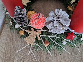 ADVENTNÝ VENČEK ČERVENO PRIRODNÝ - 3