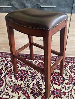 Stolička CHESTERFIELD pravá koža / masív buk - 3