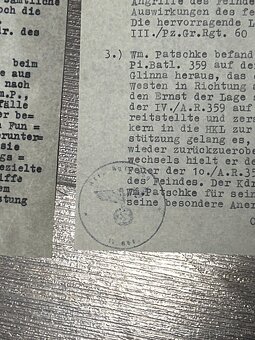 Nemecky dokument udelenie zlatého krízu wehrmacht,SS - 3