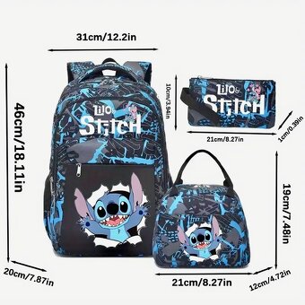 STITCH RUKSAK…ŠKOLSKÁ TAŠKA…3 KUSY…NOVE - 3