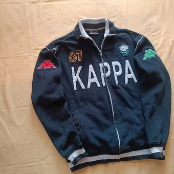 Vintage Kappa čierna mikina na zips retro XL - 3