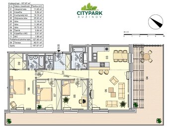 Luxusný 4i byt s fínskou saunou, 60m2 terasou a 3 státia - 3