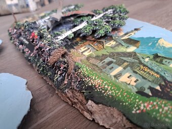 Malované obrazy na drevo, Alpy, 3D - 3