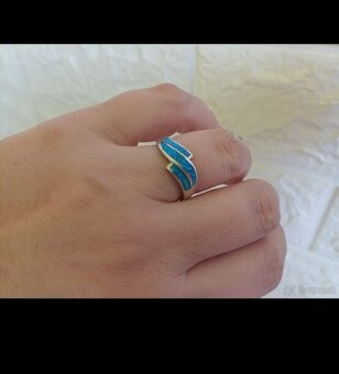 Strieborný opálový prsteň v.55 - 3