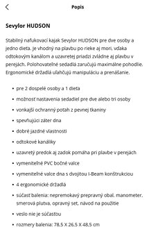 Nafukovací kajak Sevylor HUDSON - 3