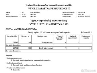 Predam pozemky - luky/les v blizkosti Rimavskej soboty - 3
