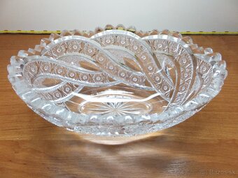 Retro luxusní křišťálová oválná broušená mísa. - 3