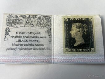 platinový odražok Black Penny a originál 1.známky světa - 3