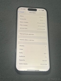 Predám Apple iphone 15 PRO 128GB Black Titanium - 3