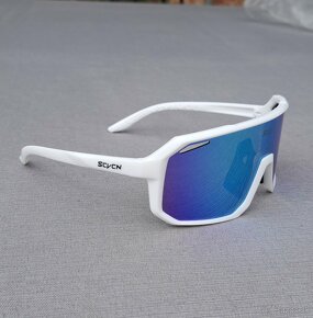 Slnečné športové okuliare nové biely rámik modré sklá - 3