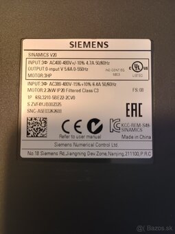 Frekvenčný menič 2,2 kW - 3