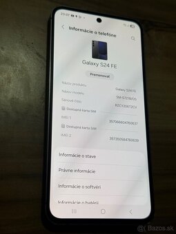 Predám Samsung Galaxy S24 FE 8GB Rám 128GB Bežné Známky - 3