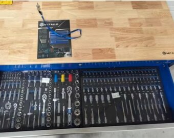 Dielenský vozík METALLO PRO s náradím – 11 zásuviek / komple - 3