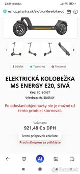 PREDÁM EL. KOLOBEŽKU MS ENERGY e20. - 3