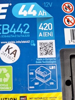 Bateria EXIDE Excell EB 442- 44Ah - 3