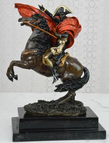 Bronzová socha - Napoleon na koni - kolorovaná - 3