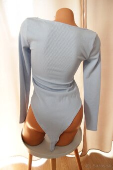 Bledo modrý body top, S - 3