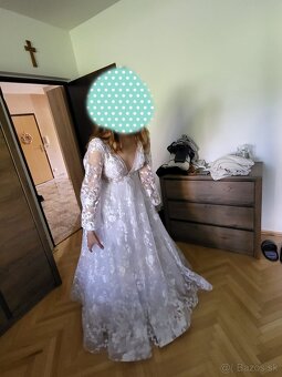 Svadobné šaty so závojom, spodničkou a kruhom - 3