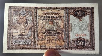 50 Ks 1940 séria Ik, neperforovaná , bezchybný stav N/UNC - 3