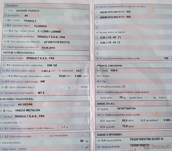 Renault Fluence 1.5 dCi 2012 predám MOTOR K9KG8, DVERE, - 3