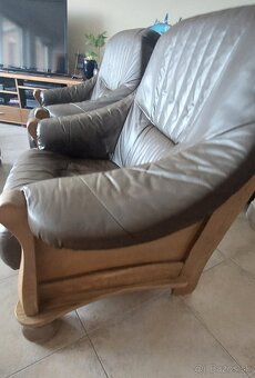 Kožené kreslo, gauč korpus, starožitné kreslo - 3