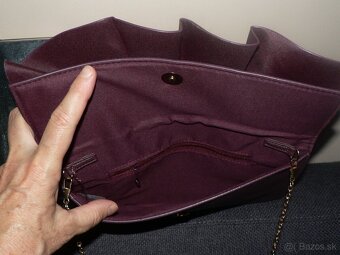 dámska listová kabelka bordovej farby - 3