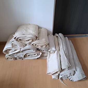 Staré ručne tkané ľanové plátno, 6€/meter - 3