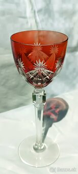 Poháre na víno rubínové a modré sklo - 3