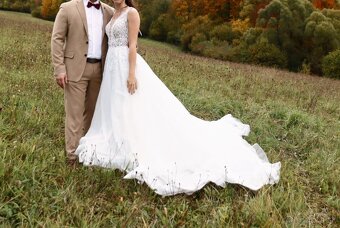 Svadobné šaty s lístočkami - 3