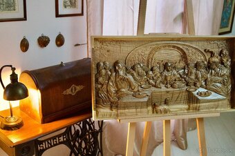 Posledná večera - drevorezba, orech - 3