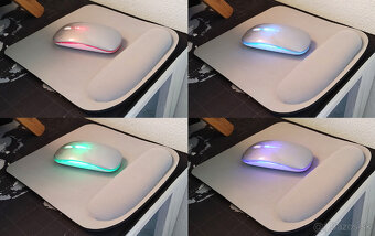LED bezdrôtová myš s podložkou - sivá - 3
