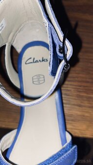 Sandále Clarks modré na platforme - celokožené neobuté č 31 - 3