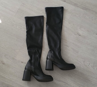 Kožené čižmy BAŤA nad kolená v.40 - NOVÉ - 3