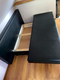 Čierny rozkladací gauč + 2 kreslá - 3