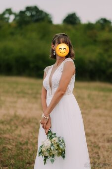 Svadobné šaty s krajkou a tylovou sukňou + darčeky zdarma - 3