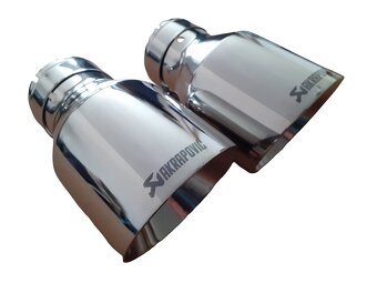 Leštená Nerezová univerzálna koncovka výfuku Logo Akrapovič - 3